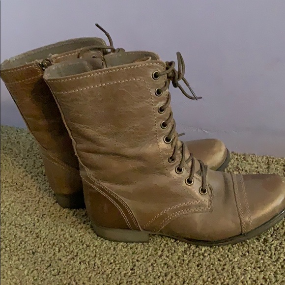 Steve Madden Brown Combat Boots - Picture 1 of 4